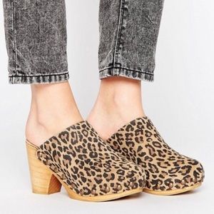 Free People Leopard Ring Leader Clog Mule 36
